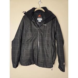 Columbia Jacket Womens M Black Blue Interchange Omni Tech Waterproof Lined